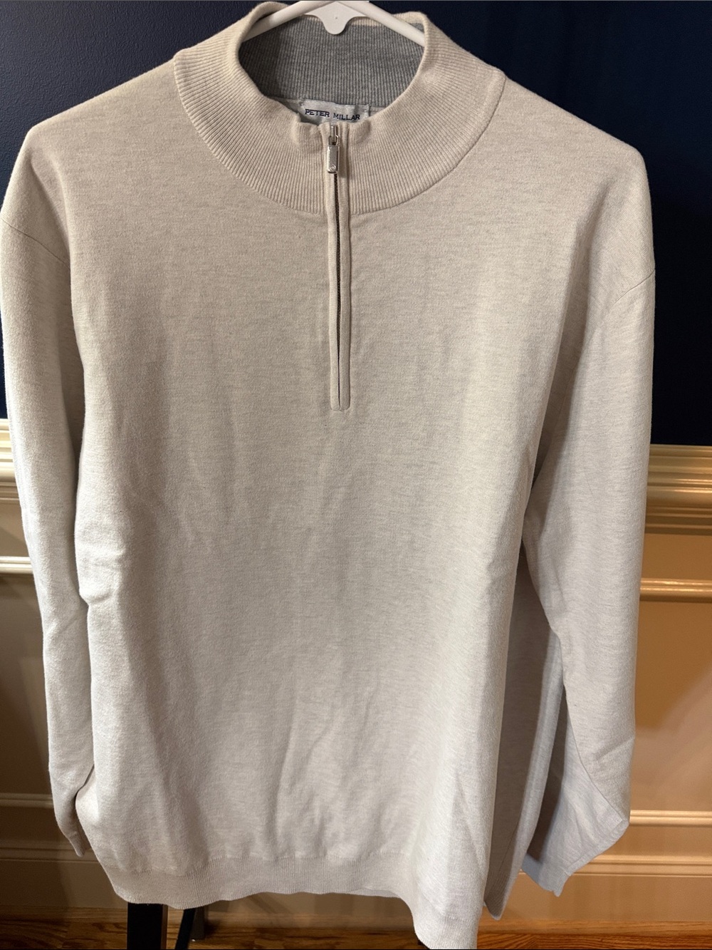 Peter Millar Neutral Beige Half-Zip Sweater